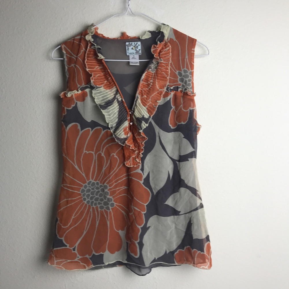 Anthropologie Tabitha Sleeveless All Silk Blouse